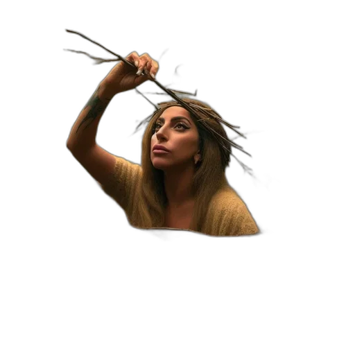 hair, staff, jewelry, face transparent PNG cut-out