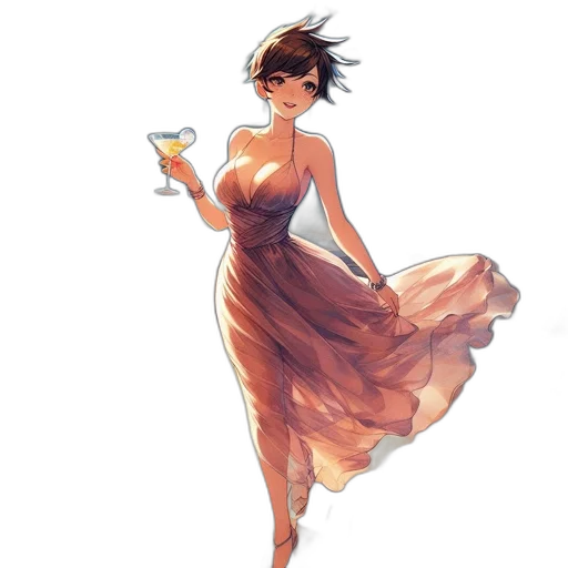 dress, concept art, watercolor, fantasy art transparent PNG cut-out