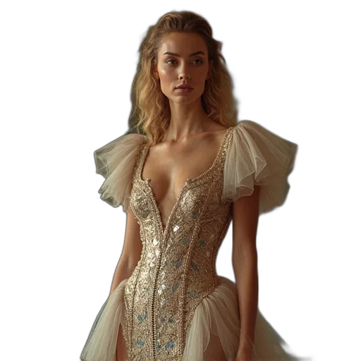 dress, crown, jewelry, concept art transparent PNG cut-out