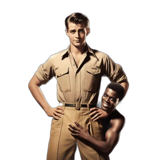 concept art, earth tones, two, men transparent PNG cut-out