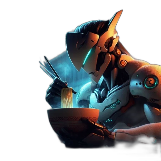 robot, weapon, concept art, cyberpunk transparent PNG cut-out