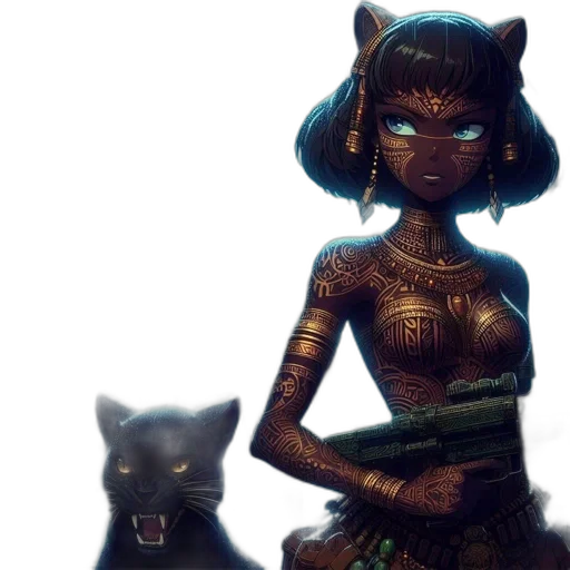 mask, creature, staff, concept art transparent PNG cut-out