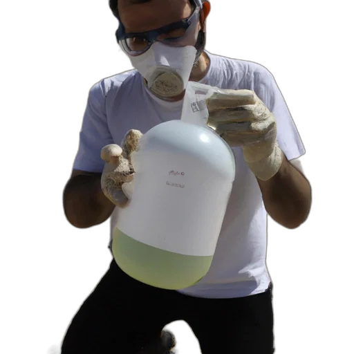 bottle, mask, jacket, creature transparent PNG cut-out