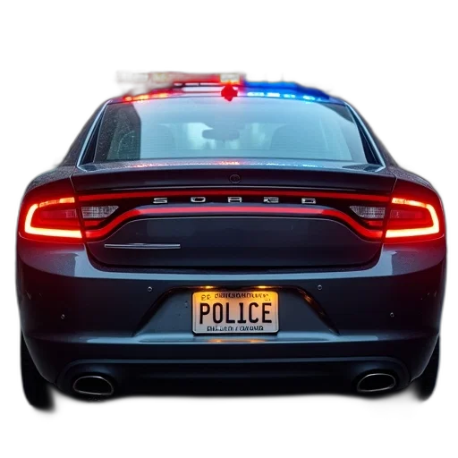 car, weapon, rear, police transparent PNG cut-out