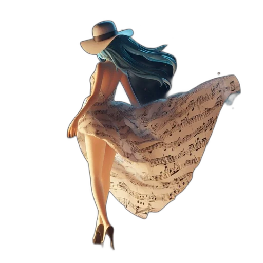 dress, hat, concept art, fantasy art transparent PNG cut-out