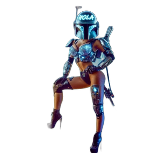 robot, weapon, staff, mask transparent PNG cut-out