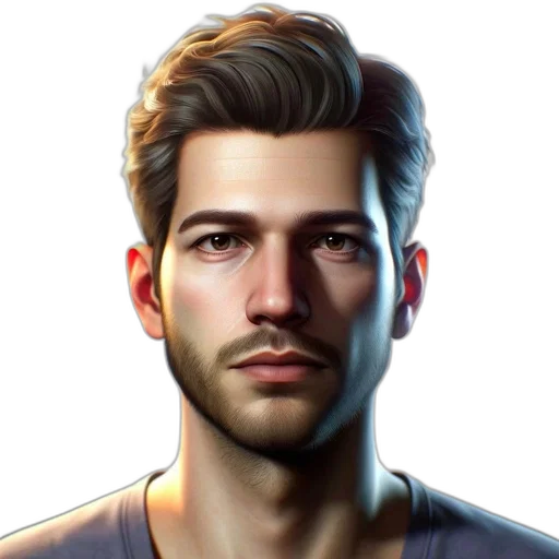 face, staff, hair, photorealistic transparent PNG cut-out