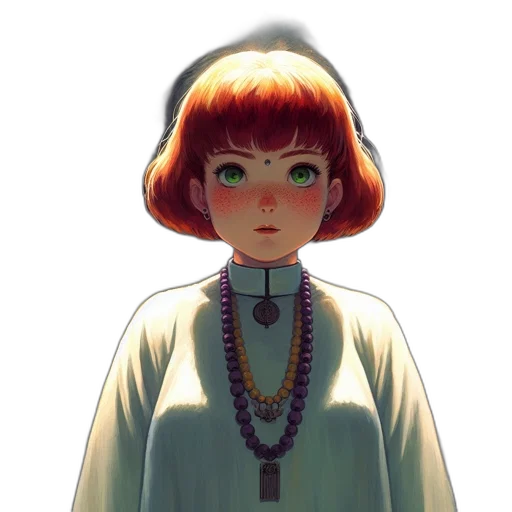 face, dress, crown, staff transparent PNG cut-out