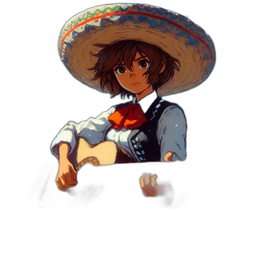 hat, umbrella, staff, weapon transparent PNG cut-out
