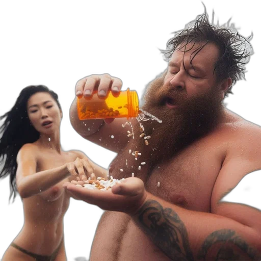 bottle, underwater, fire, two transparent PNG cut-out