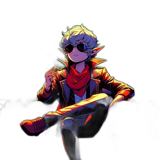 jacket, staff, mask, weapon transparent PNG cut-out