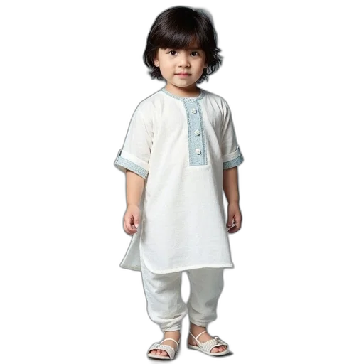 photorealistic, white, linen, kids transparent PNG cut-out