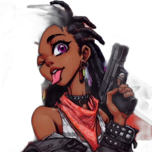 weapon, cyberpunk, concept art, cartoon transparent PNG cut-out