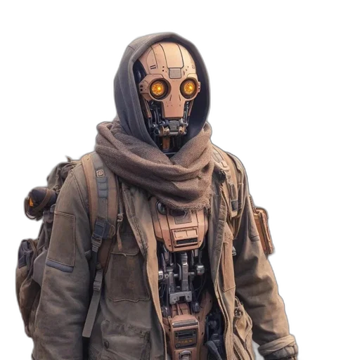 mask, jacket, robot, face transparent PNG cut-out
