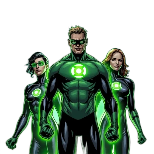 comic book art, concept art, 3d render, green transparent PNG cut-out