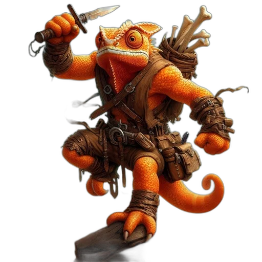 dragon, staff, concept art, 3d render transparent PNG cut-out