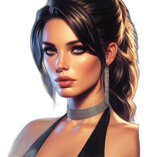 face, jewelry, dress, hair transparent PNG cut-out