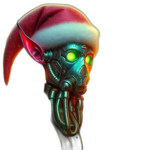 robot, mask, hat, staff transparent PNG cut-out