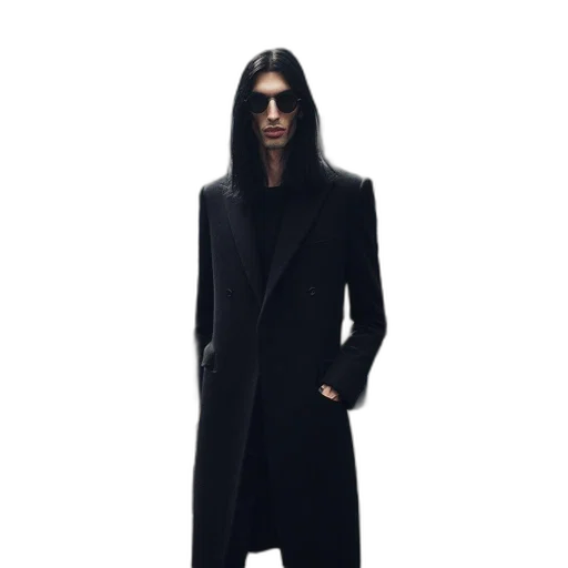 jacket, staff, concept art, cyberpunk transparent PNG cut-out