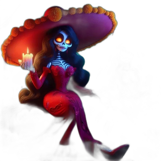hat, dress, mask, staff transparent PNG cut-out