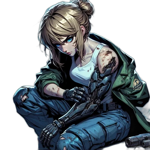 weapon, jacket, cyberpunk, concept art transparent PNG cut-out