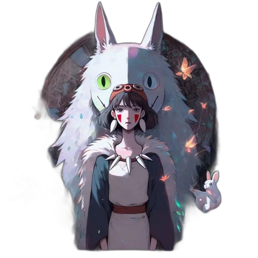 mask, staff, creature, jacket transparent PNG cut-out