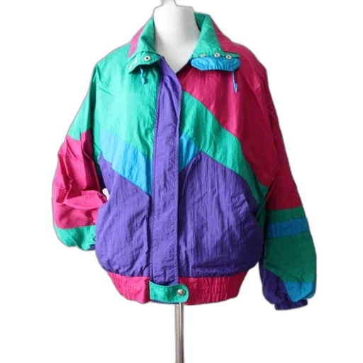 jacket, dress, vaporwave, neon transparent PNG cut-out
