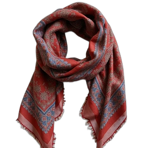 red, lila, scarf, small transparent PNG cut-out