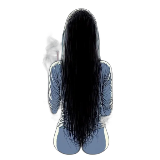 hair, jacket, mask, staff transparent PNG cut-out