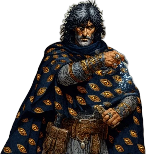 sword, face, jacket, fantasy art transparent PNG cut-out