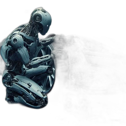robot, concept art, cyberpunk, 3d render transparent PNG cut-out
