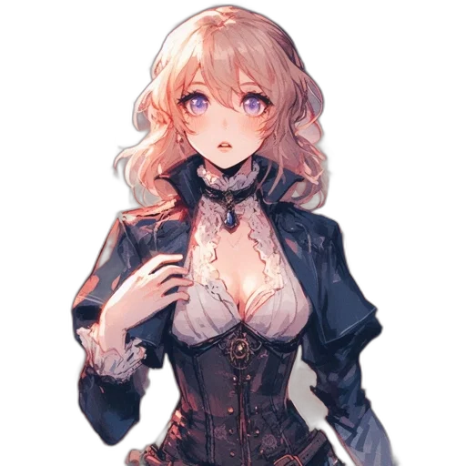 dress, jacket, staff, weapon transparent PNG cut-out