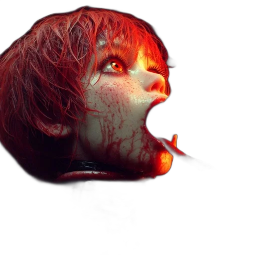 face, mask, creature, photorealistic transparent PNG cut-out