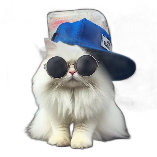hat, animal, staff, photorealistic transparent PNG cut-out