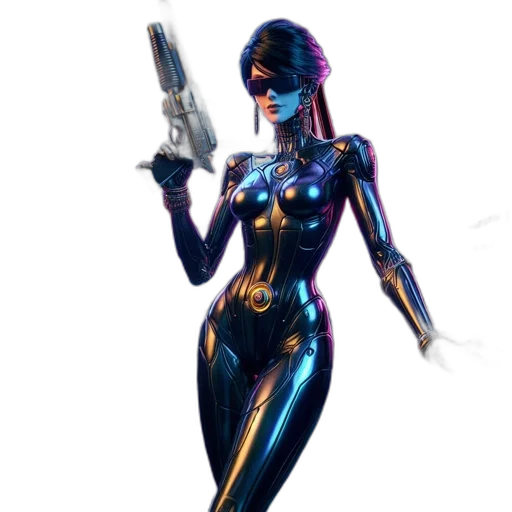 weapon, robot, concept art, cyberpunk transparent PNG cut-out