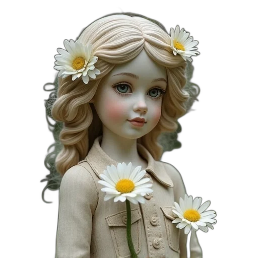 dress, flower, staff, crown transparent PNG cut-out