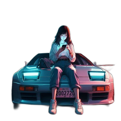 car, jacket, robot, face transparent PNG cut-out