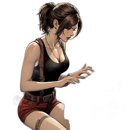 dress, staff, weapon, comic book art transparent PNG cut-out