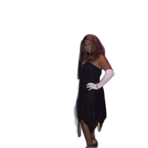 dress, creature, hair, staff transparent PNG cut-out
