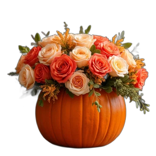 crown, flower, earth tones, pumpkin transparent PNG cut-out