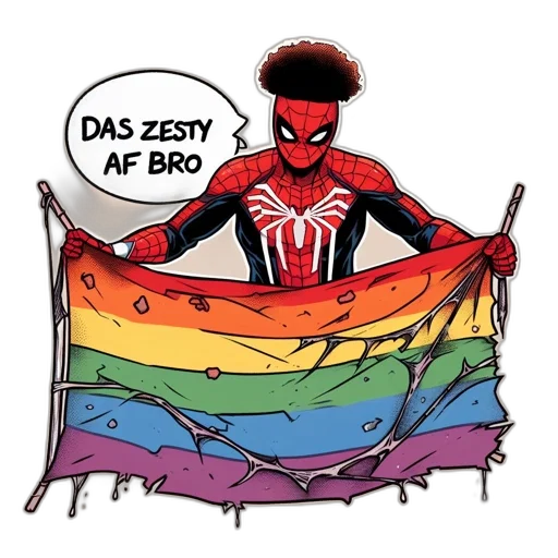 comic book art, concept art, animated, spider-man transparent PNG cut-out