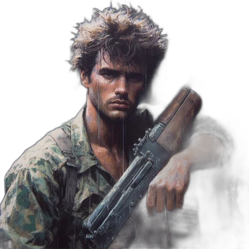 weapon, photorealistic, concept art, comic book art transparent PNG cut-out