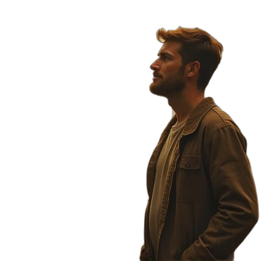 jacket, hair, face, concept art transparent PNG cut-out