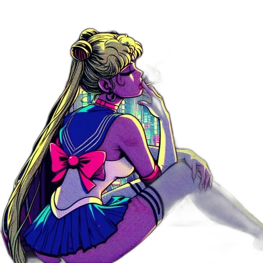 dress, mask, crown, vaporwave transparent PNG cut-out