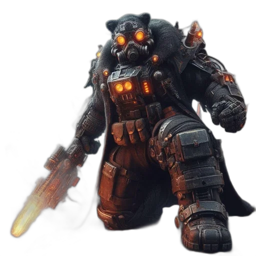 weapon, robot, staff, creature transparent PNG cut-out