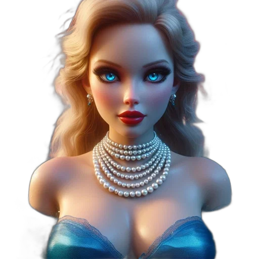 jewelry, dress, fantasy art, 3d render transparent PNG cut-out