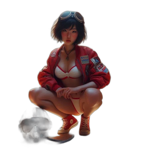 jacket, dress, shoes, face transparent PNG cut-out
