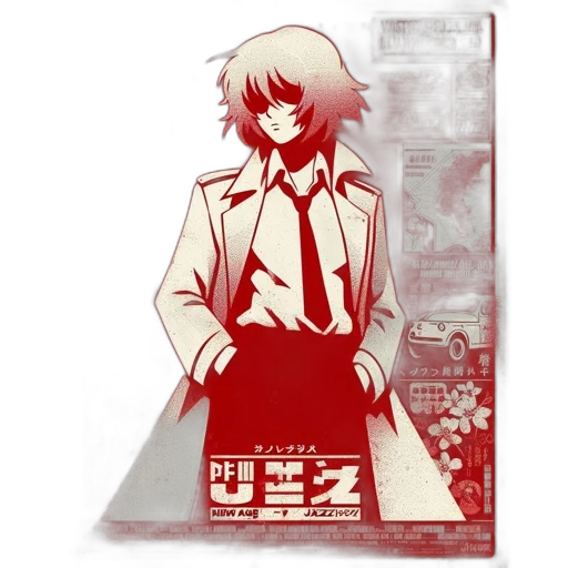 staff, jacket, concept art, anime transparent PNG cut-out