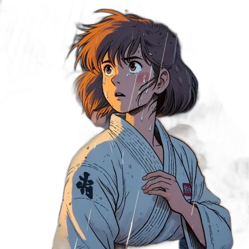 jacket, staff, sword, face transparent PNG cut-out