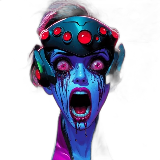 mask, face, creature, cyberpunk transparent PNG cut-out